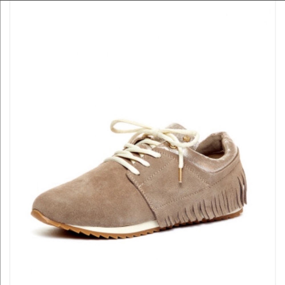 Adorable suede fringed sneakers Brand new in box